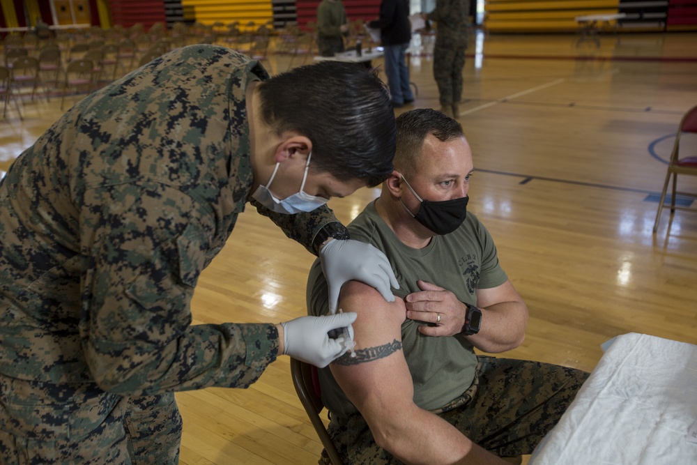 Leadership by Example, unit leaders from across II MEF receive COVID vaccine