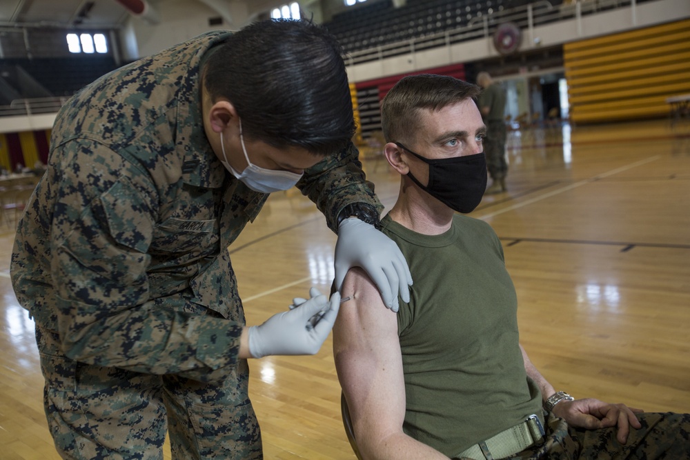 Leadership by Example, unit leaders from across II MEF receive COVID vaccine