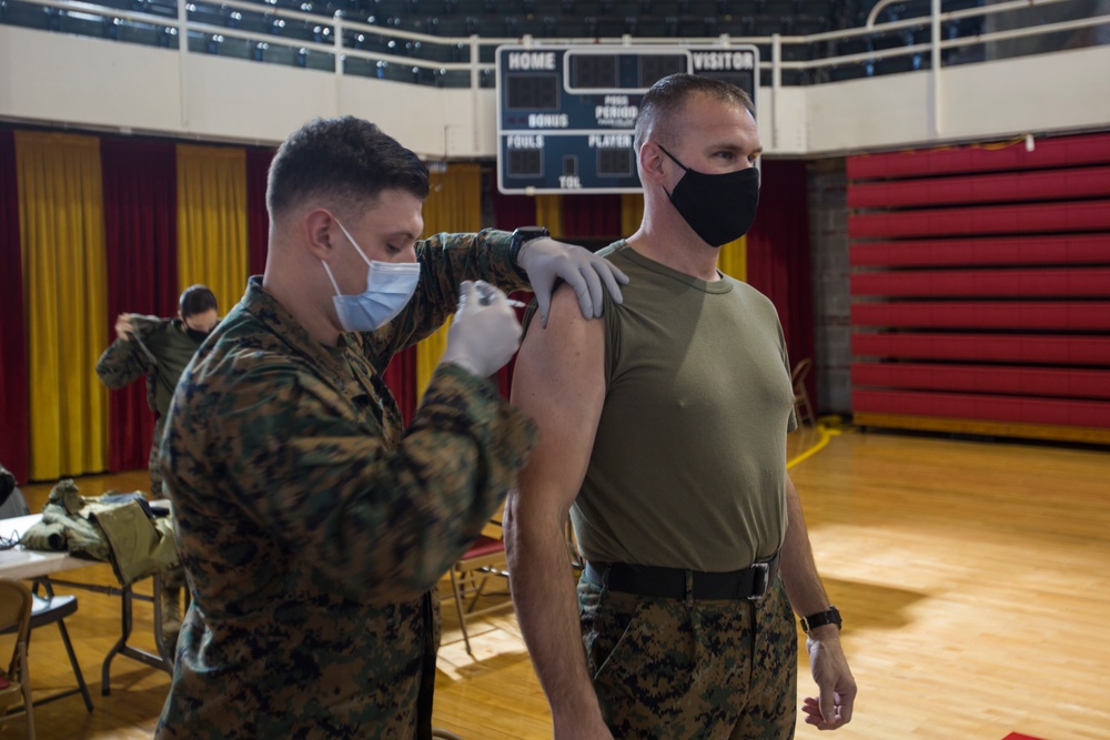 Leadership by Example, unit leaders from across II MEF receive COVID vaccine