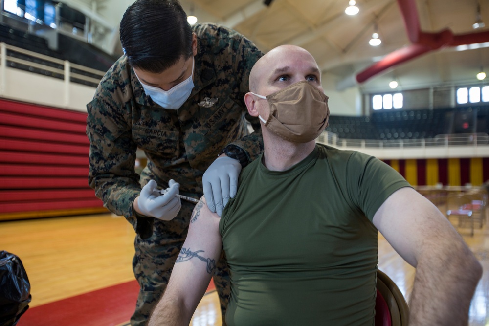 Leadership by Example, unit leaders from across II MEF receive COVID vaccine