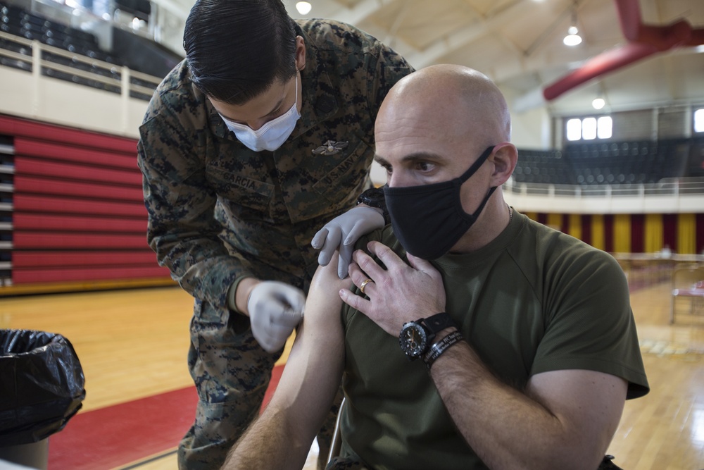 Leadership by Example, unit leaders from across II MEF receive COVID vaccine