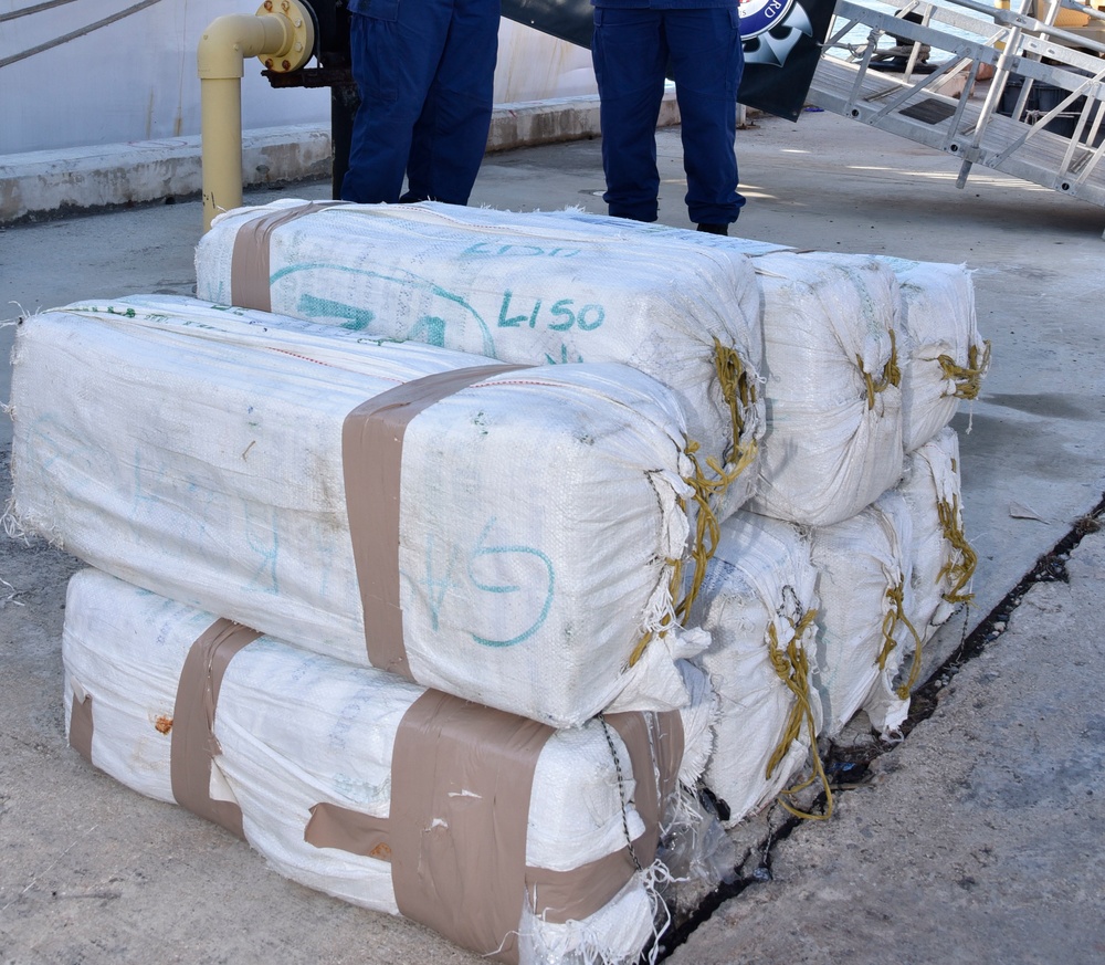 Coast Guard transfers 2 suspected smugglers, $8.5 million in seized cocaine to Caribbean Corridor Strike Force federal agents in San Juan, Puerto Rico