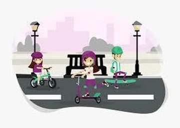 Bicycle, skateboard and roller skate safety on base