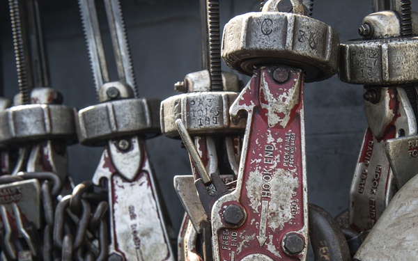 Tie-Downs Hang On Catwalk