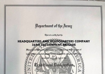 Harlem Hellfighters naming certificate