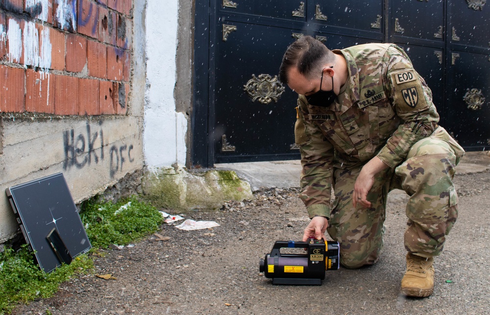 KFOR EOD Soldiers safely remove unexploded ordnance