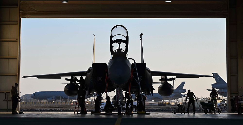 Strike Eagles arrive at Al Dhafra Air Base for Dynamic Force Employment