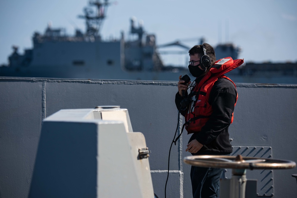 USS New Orleans Replenishment-at-Sea with USNS Alan Shepard