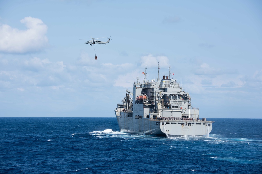 USS New Orleans Replenishment-at-Sea with USNS Alan Shepard