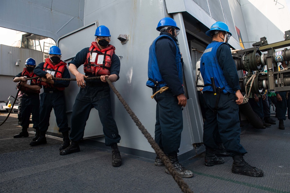 USS New Orleans Replenishment-at-Sea with USNS Alan Shepard