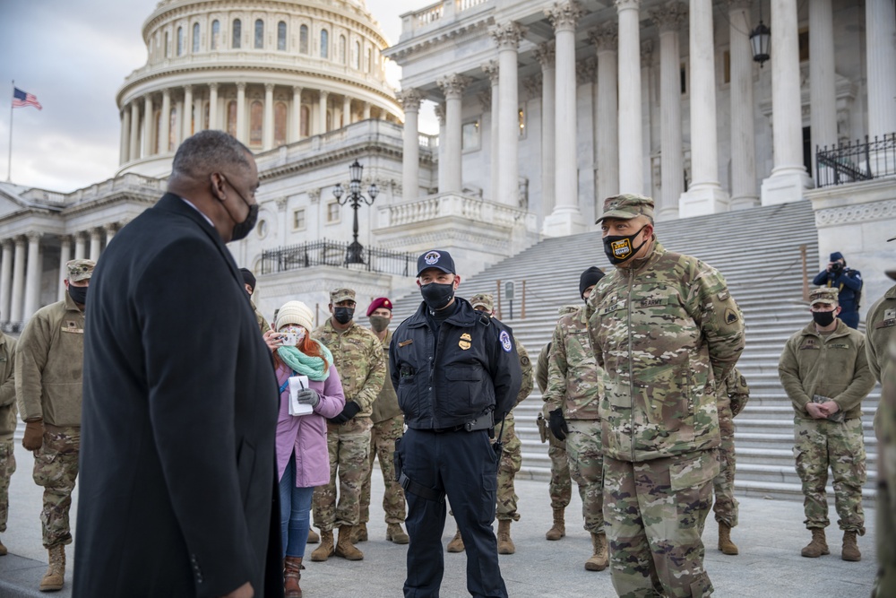 SECDEF Visits Guard Troops Providing Security at U.S. Capitol