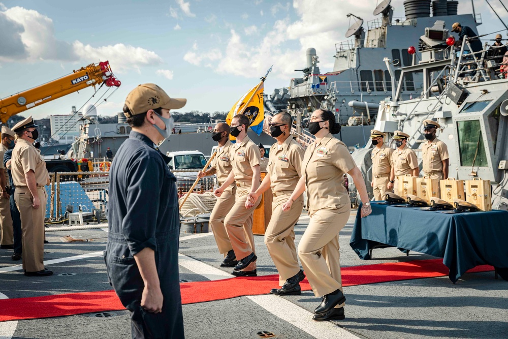 CPO Pinning Ceremony aboard John S. McCain