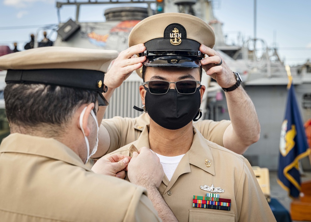 CPO Pinning Ceremony aboard John S. McCain