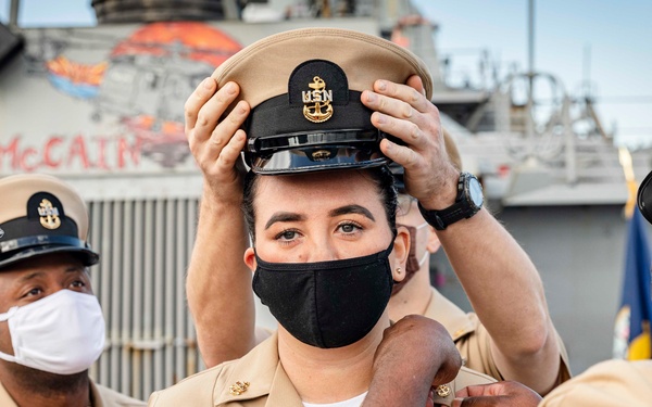 CPO Pinning Ceremony aboard John S. McCain