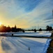 January sunrise by the flagpole at Fort McCoy