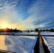 January sunrise by the flagpole at Fort McCoy