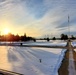 January sunrise by the flagpole at Fort McCoy