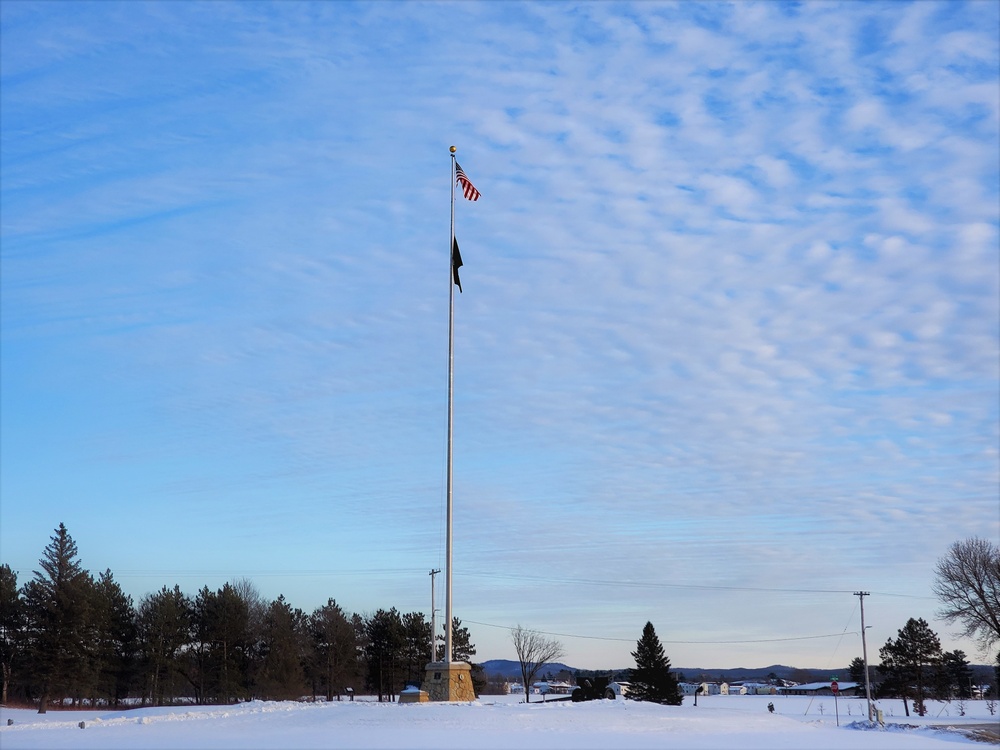 American Flag and Fort McCoy