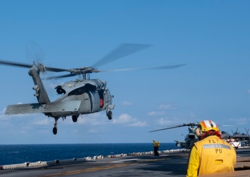 USS America (LHA 6) Conducts A Replenishment-At-Sea
