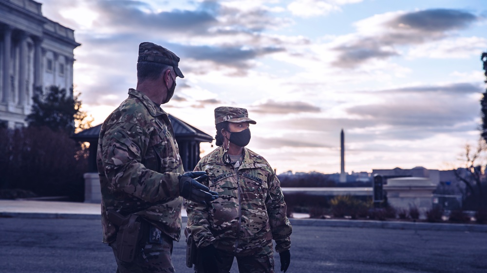 SECDEF Visits Guard Troops Providing Security at U.S. Capitol