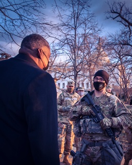 SECDEF Visits Guard Troops Providing Security at U.S. Capitol