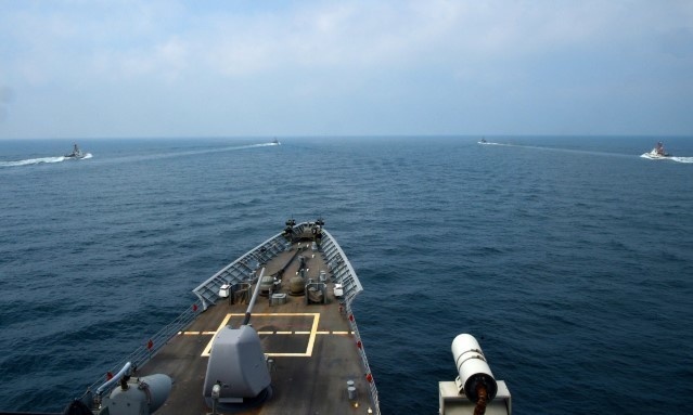 USS PHILIPPINE SEA/USS FIREBOLT/USCGC MAUI/ USCGC ADAK/USS TYPHOON TRANSIT STRAIT OF HORMUZ/DEPLOYMENT