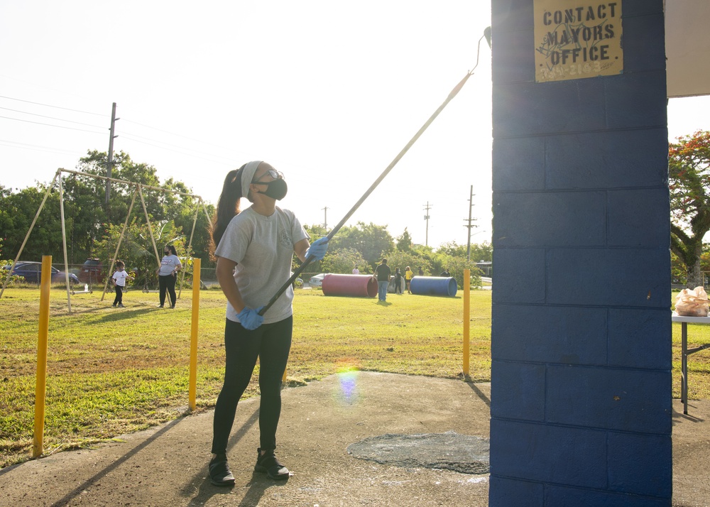 36th FSS Airmen volunteer at Latte Heights Park on Guam