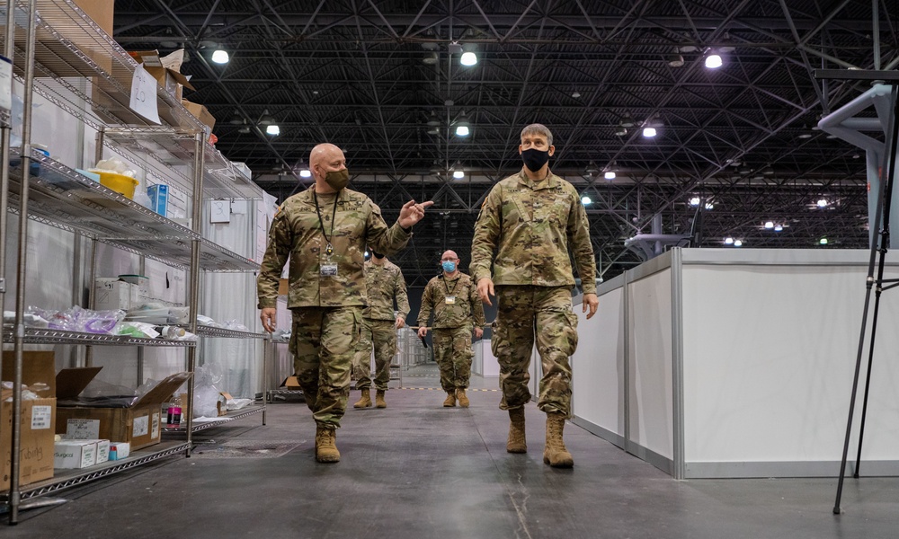 U.S. Army Brig. Gen. Thomas Tickner visits troops in support of state efforts to administer COVID-19 vaccines