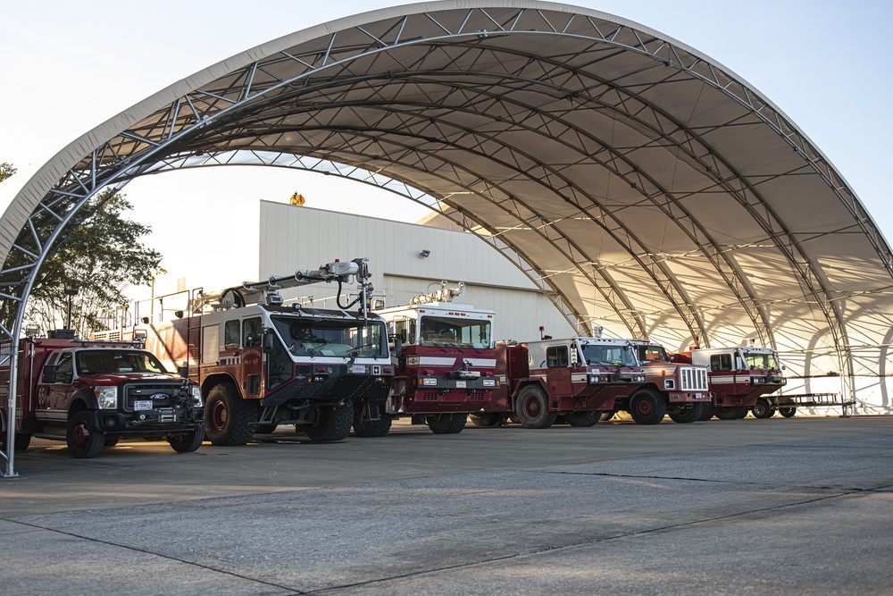 Firefighters on the flightline