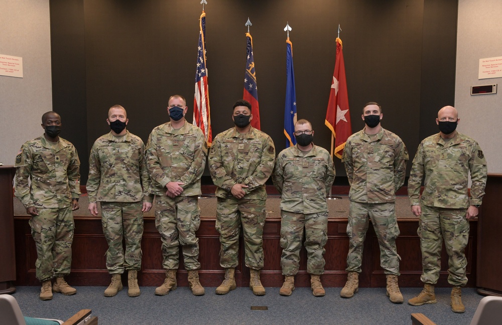 Photo of the Adjutant General of the Georgia Department of Defense visiting the 116th Air Control Wing