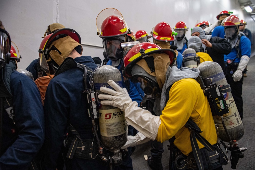 USS America (LHA 6) Conducts Damage Control Drill