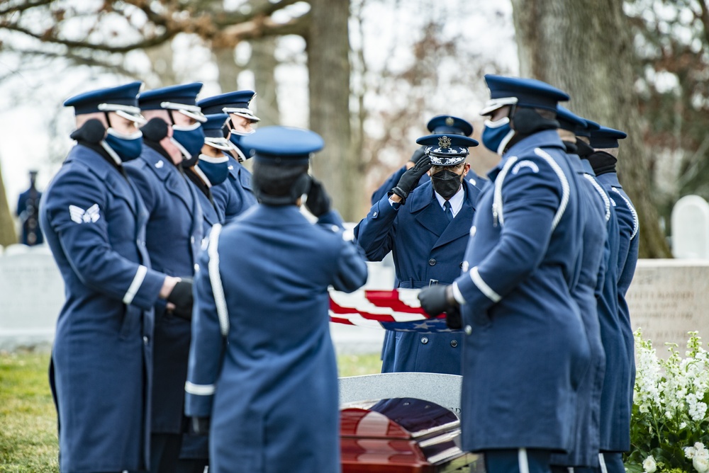 Modified Military Funeral Honors with Funeral Escort are Conducted for U.S. Air Force Lt. Gen. Brent Scowcroft in Section 30