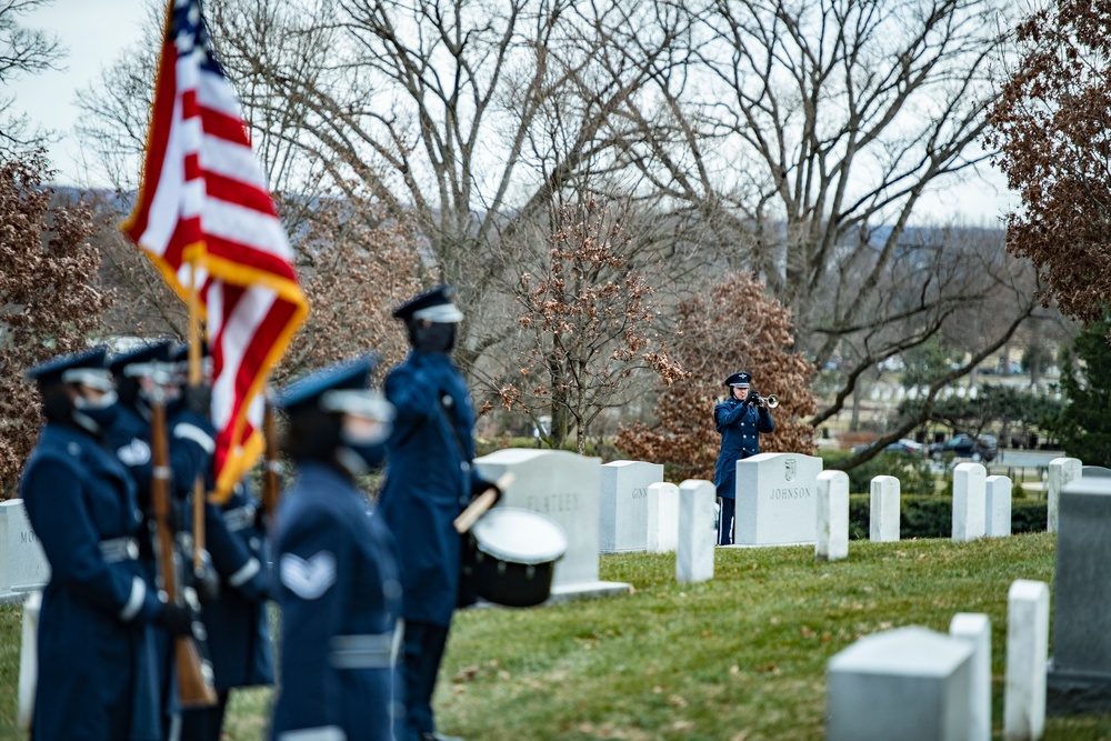 Modified Military Funeral Honors with Funeral Escort are Conducted for U.S. Air Force Lt. Gen. Brent Scowcroft in Section 30