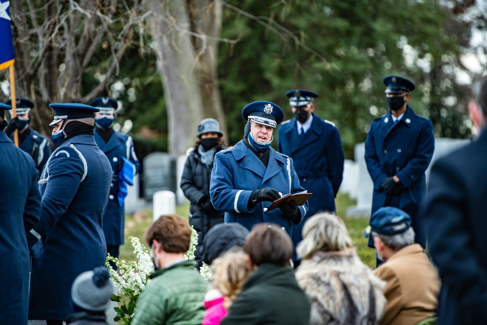 Modified Military Funeral Honors with Funeral Escort are Conducted for U.S. Air Force Lt. Gen. Brent Scowcroft in Section 30