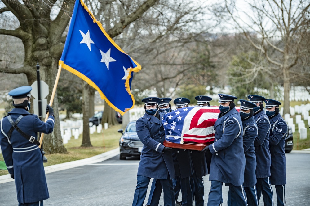 Modified Military Funeral Honors with Funeral Escort are Conducted for U.S. Air Force Lt. Gen. Brent Scowcroft in Section 30