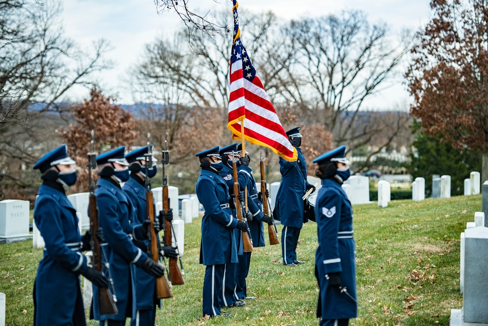 Modified Military Funeral Honors with Funeral Escort are Conducted for U.S. Air Force Lt. Gen. Brent Scowcroft in Section 30