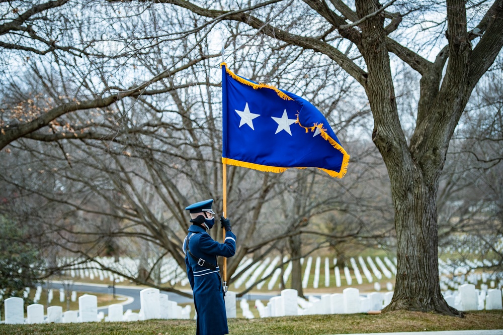 Modified Military Funeral Honors with Funeral Escort are Conducted for U.S. Air Force Lt. Gen. Brent Scowcroft in Section 30