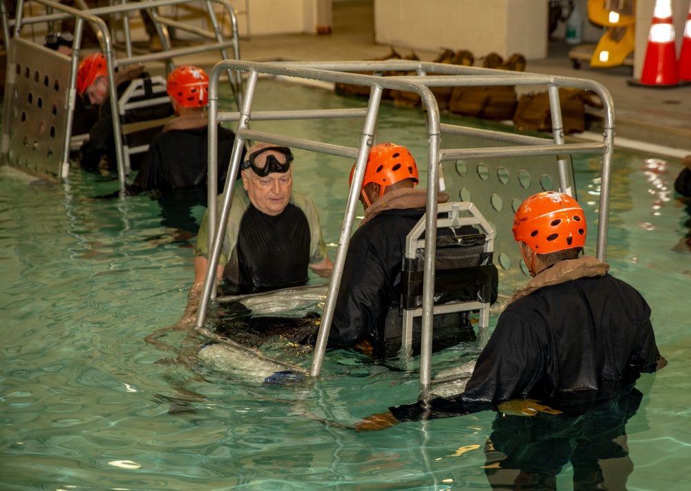 Marines participate in underwater engress training