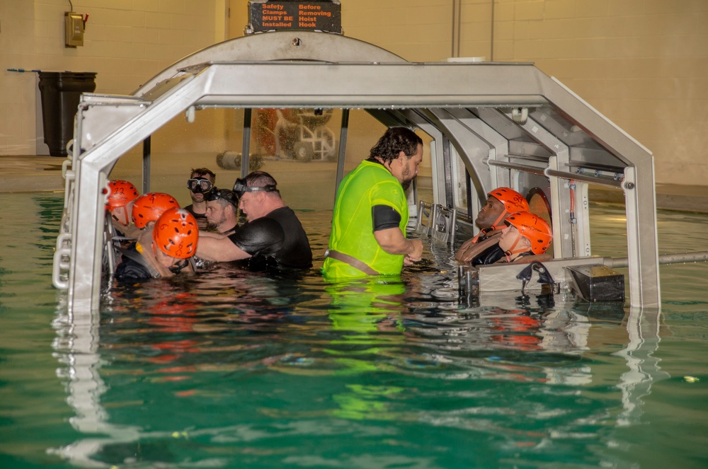 Marines participate in underwater engress training