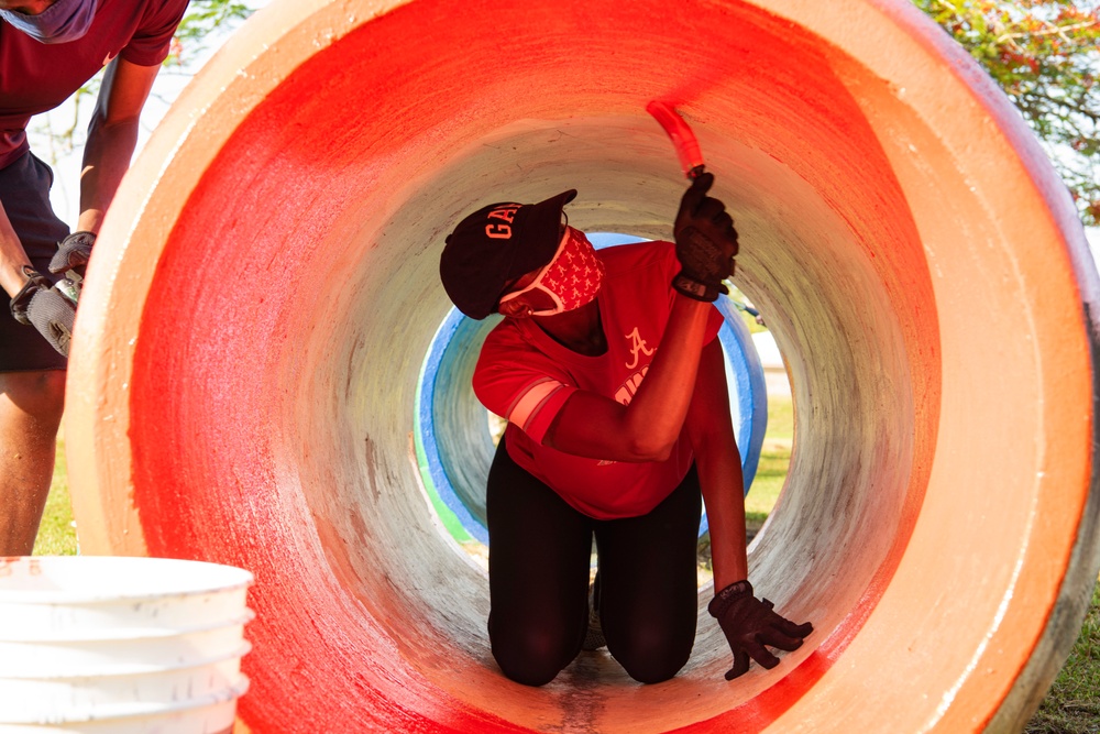 36th FSS Airmen volunteer at Latte Heights Park on Guam