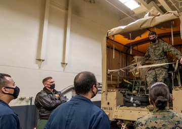 USS America (LHA 6) Sailors and Marines participate in training.