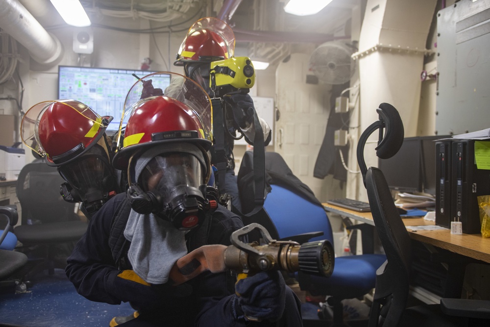 USS America (LHA 6) Conducts Firefighting Exercise