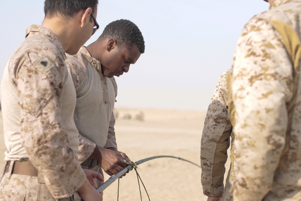 TACR: 15th MEU Marines, Sailors set up forward operating base at Camp Buehring, Kuwait