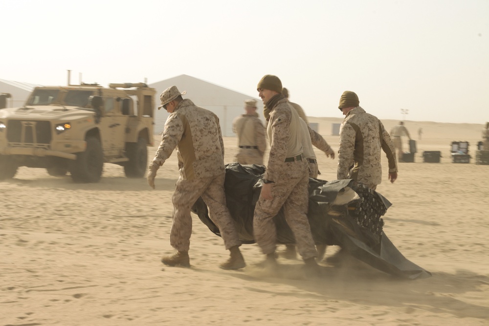 TACR: 15th MEU Marines, Sailors set up forward operating base at Camp Buehring, Kuwait