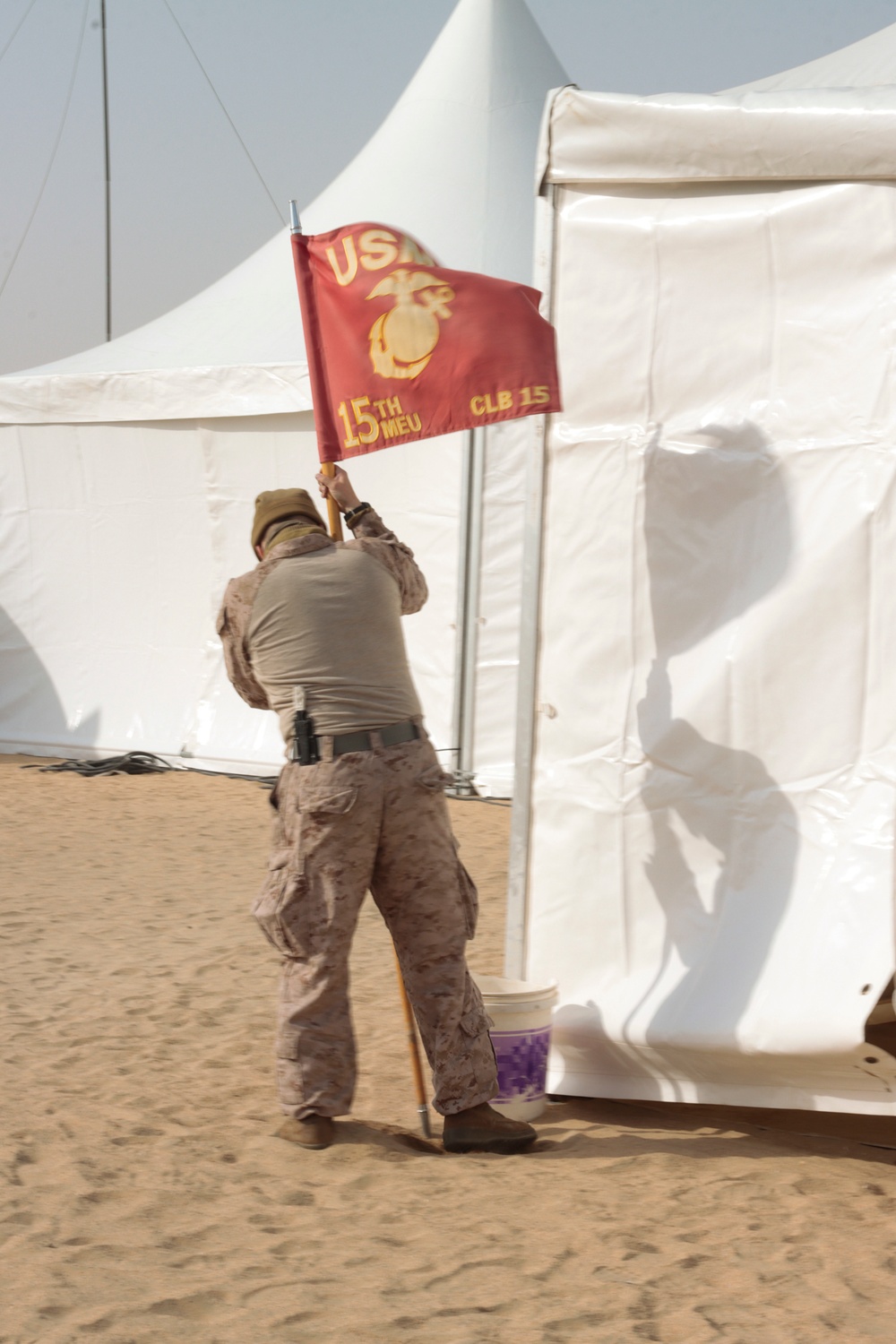 TACR: 15th MEU Marines, Sailors set up forward operating base at Camp Buehring, Kuwait