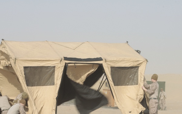 TACR: 15th MEU Marines, Sailors set up forward operating base at Camp Buehring, Kuwait