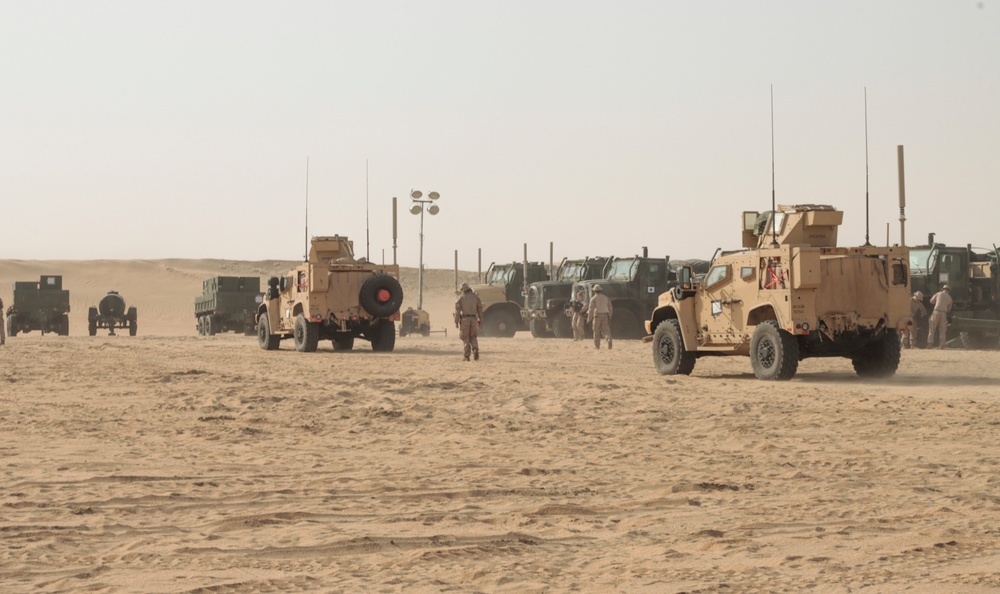 TACR: 15th MEU Marines, Sailors set up forward operating base at Camp Buehring, Kuwait