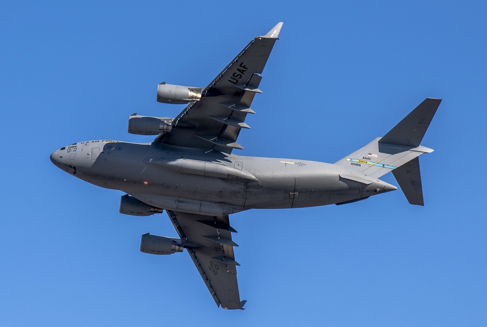 Dover C-17s soar above