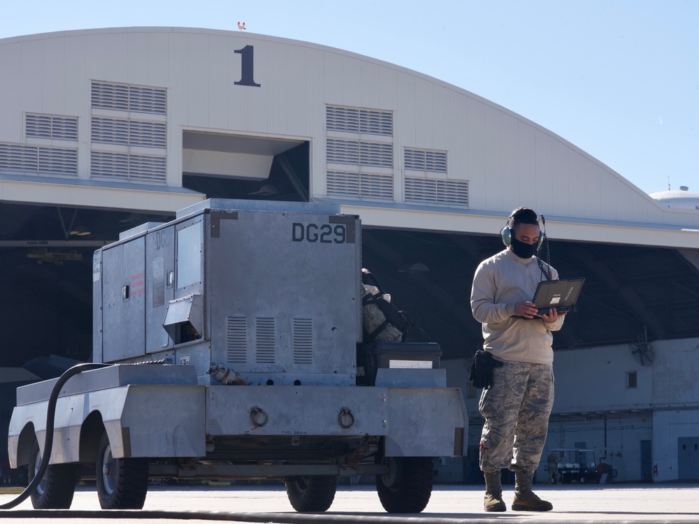 Crew chief on the flightline