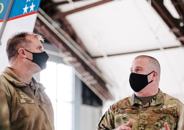 18th AF commander, command chief visit Showcase Wing